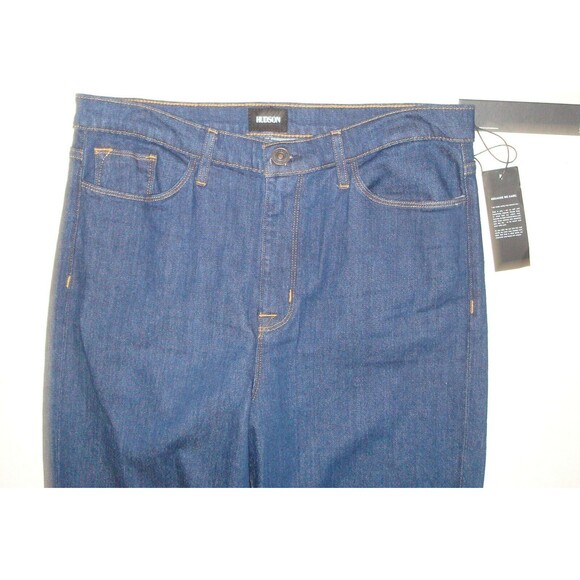New Womens Designer Hudson Jeans 31 NWT High Rise Zoeey Straight Deep Blue Dark - Picture 4 of 6